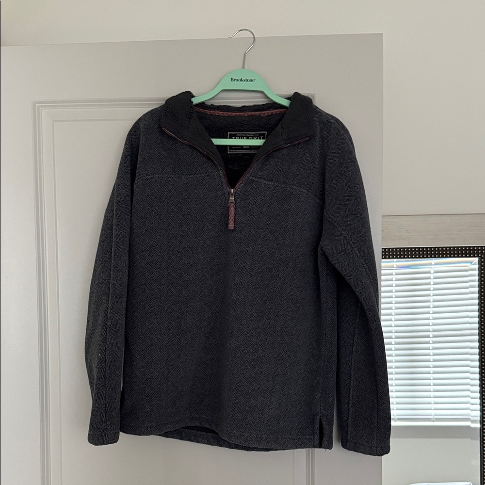 True Grit Charcoal Zip-Up Sweater